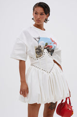 COOL GIRL LOADING MINI DRESS WITH GRAPHIC TEE ATTACHED