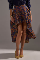 STAR OF THE NIGHT BROCADE MIDI SKIRT