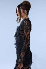 SUPER LUXE LACE TIE-FRONT BLOUSE
