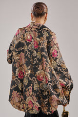 HIGH SOCIETY HIGH LOW BROCADE BLOUSE