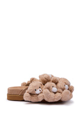 AZALEA WANG AURORA BEIGE TEDDY BEAR CLOG