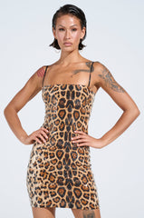 WE ALL FAM LEOPARD PRINT MINI DRESS