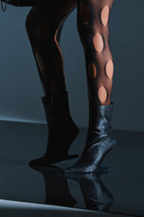 AZALEA WANG GLACIELLE BLACK CROC BOOTIE