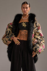 LOLA COCOON COAT IN BROCADE