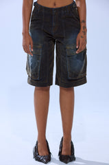 BELLA VELVET DENIM JORT