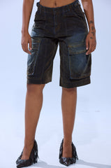 BELLA VELVET DENIM JORT