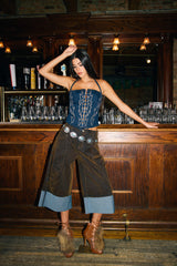 FALL VIBES VELVET BERMUDA SHORT