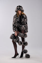 AUSTIN CROPPED FAUX FUR IN GREY