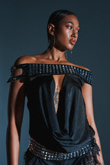 VENUS STUDDED OFF-THE-SHOULDER TOP