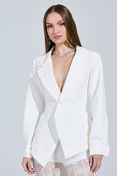 WRAPPED IN A BOW BLAZER IN WHITE