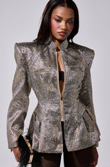 BRONZE BROCADE BLAZER