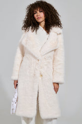 LENOX FAUX FUR TRENCH IN IVORY