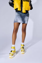 MULBERRY YELLOW SPIKEY FLATFORM SANDAL