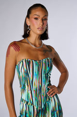 TRIPPY MULTICOLOR FRONT ZIP UP CORSET