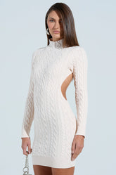 FASHIONABLY LATE CABLEKNIT MINI DRESS