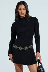 SLEEK AND CHIC KNIT MINI DRESS