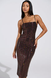 RENEE RHINESTONE MIDI DRESS