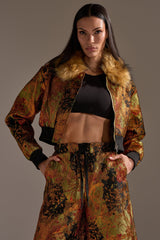 TWIN FLAME BROCADE BOMBER
