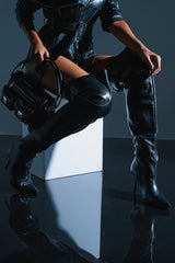 AZALEA WANG WYNNDY BLACK THIGH HIGH BOOT