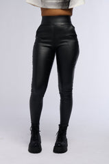 AMMO x AKIRA BIG BOOTY HIGH WAIST PLEATHER PANT WITH 4 WAY STRETCH