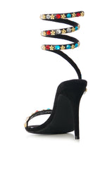 AZALEA WANG ABU BLACK EMBELLISHED COIL SANDAL