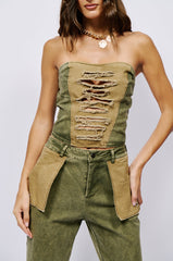 KILL THE LIGHTS DENIM CORSET TOP