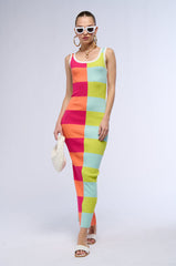 SEEING DOUBLE COLOR BLOCKED MAXI DRESS