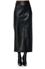 TOP TIER GIRL FAUX LEATHER MAXI SKIRT