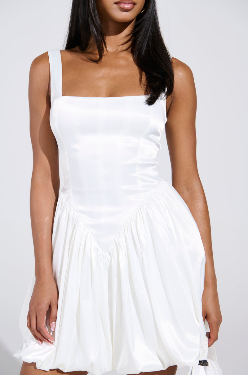 SOPHIA SATIN MINI DRESS WITH CORSET DETAIL