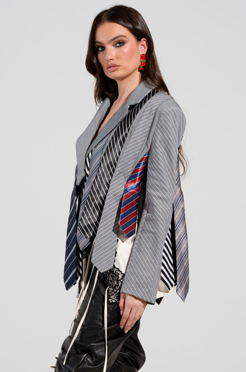 STRICTLY BUSINESS TIE DETAIL BLAZER
