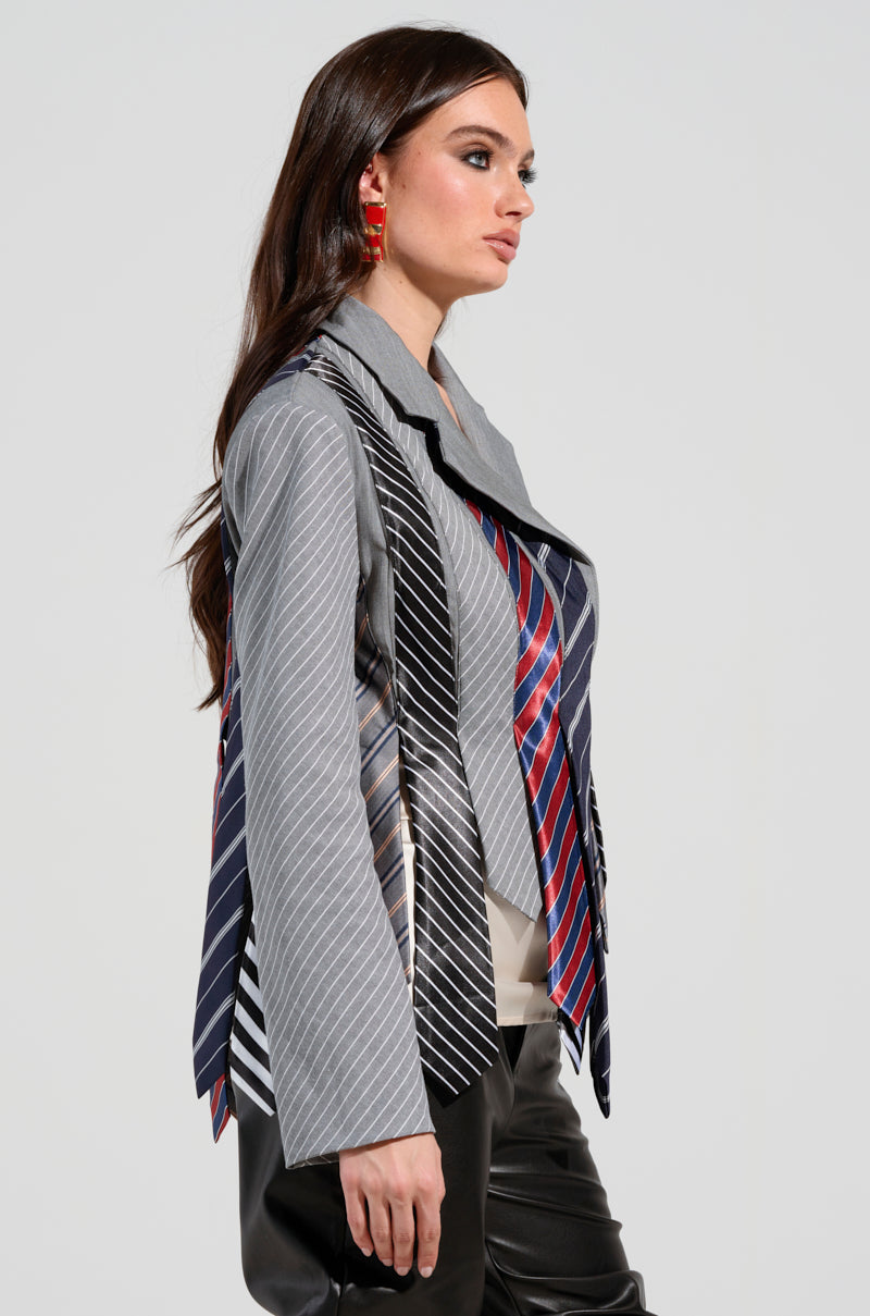 STRICTLY BUSINESS TIE DETAIL BLAZER