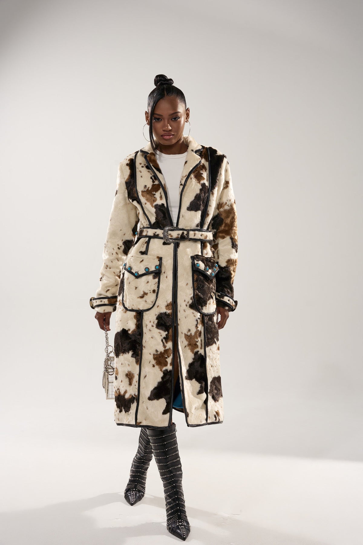 RIDE EM COW PRINT TRENCH