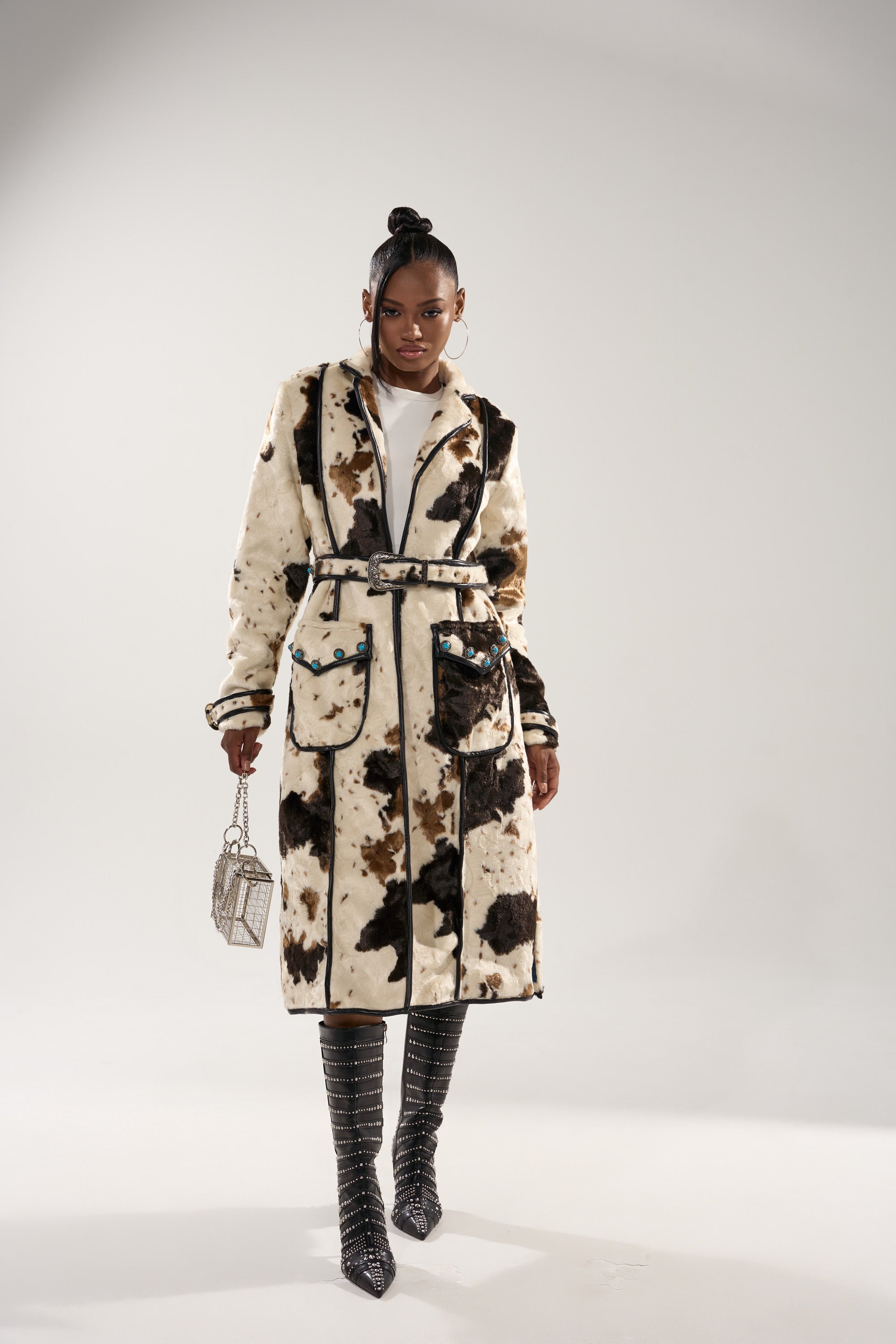 RIDE EM COW PRINT TRENCH