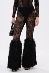 FEELING GOOD LACE LEGGING WITH FUR TRIM