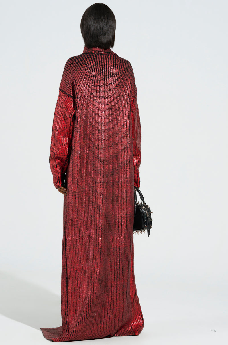 WORTHY OF LOVE LONG SLEEVE TURTLENECK METALLIC SWEATER