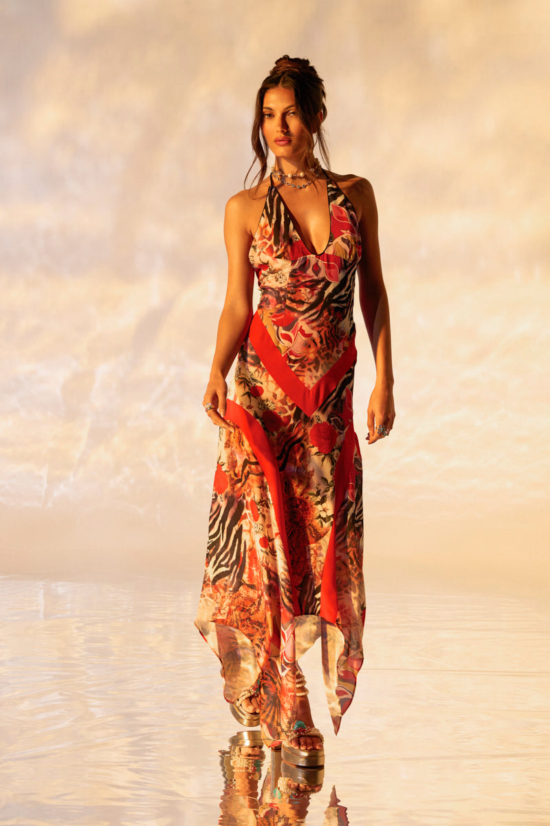 ROTTEN RIGHT TO THE CORE PRINTED MIDI DRESS