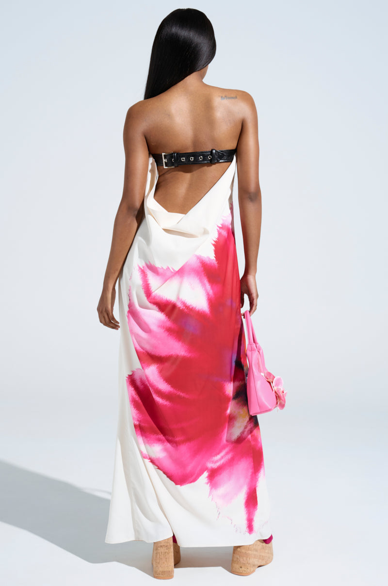 SWEET AND SPICY SATIN MAXI DRESS