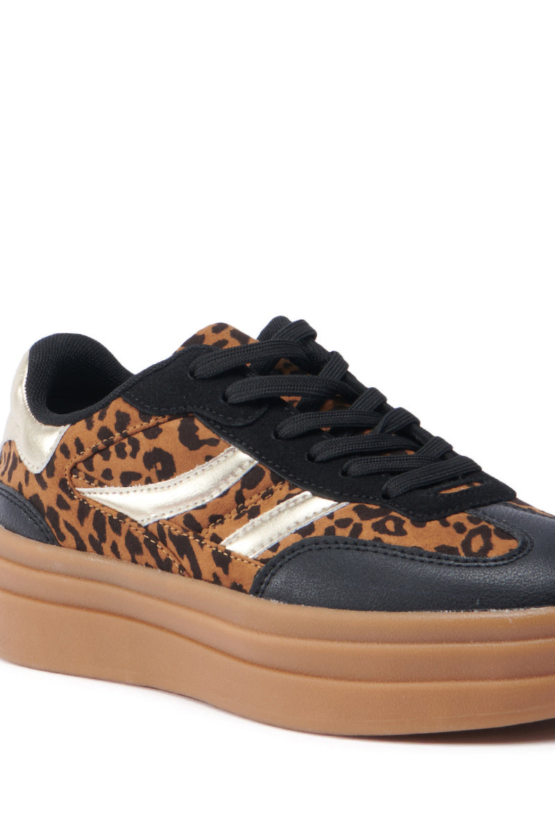AZALEA WANG ALPACA MULTI LEOPARD PLATFORM SNEAKER