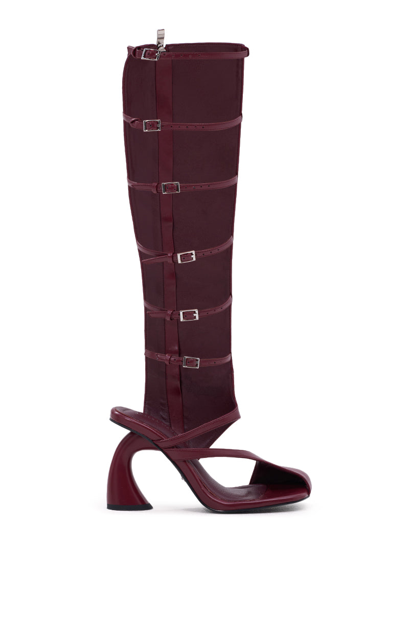 AZALEA WANG ANDRIUS BURGUNDY GLADIATOR SANDAL