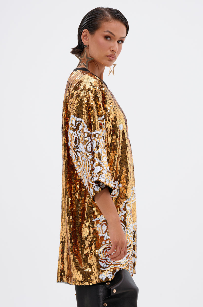 BOUJEE BANDANA SEQUIN MINI DRESS