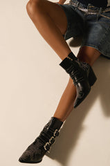 AZALEA WANG CELENA BLACK WESTERN BOOTIE