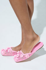 AZALEA WANG CHERINA PINK FLAT WITH EMBELLISHMENT