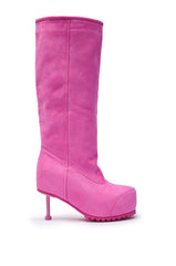 AZALEA WANG CLEDQYN PINK SUEDE STILETTO BOOT
