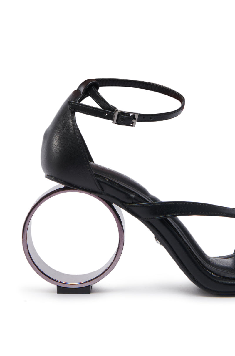 AZALEA WANG CORABELLA BLACK NOVELTY HEEL SANDAL