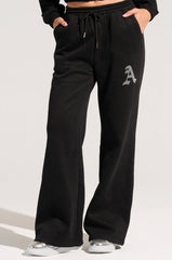DEXTRA WIDE LEG SWEATPANT WITH RHINESTONE DETAIL