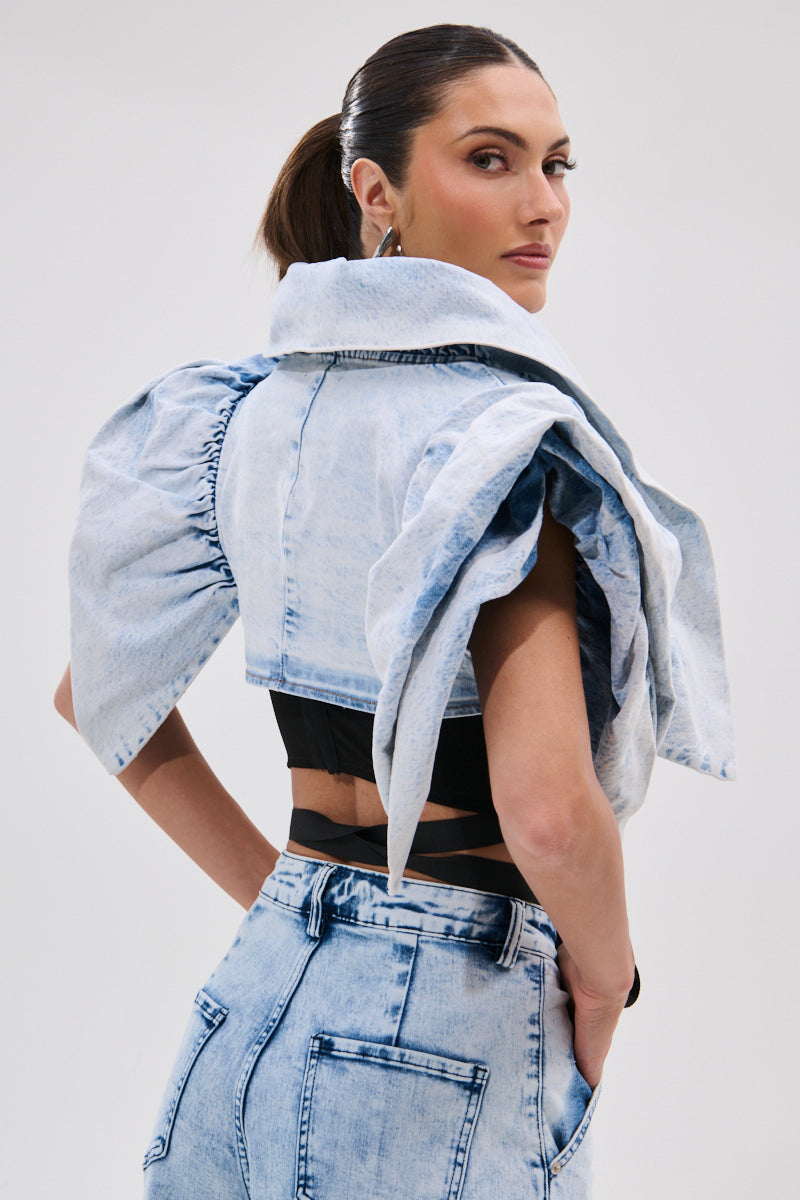 DION BOLERO IN DENIM
