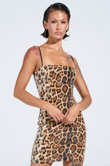 WE ALL FAM LEOPARD PRINT MINI DRESS