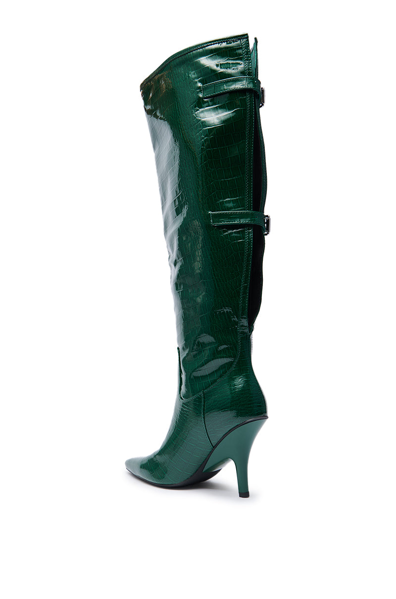 AZALEA WANG GESINE GREEN CROC PATENT LUXE BOOT