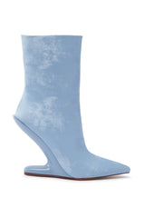 AZALEA WANG GLACIELLE BLUE WEDGE BOOTIE