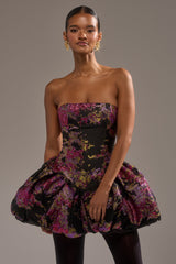 SHOW STOPPER BROCADE MINI DRESS IN PURPLE